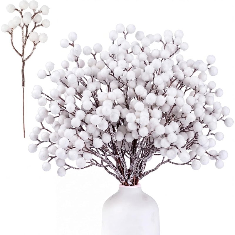 White berry stems, 30 pack